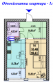 1-комнатная планировка квартиры в доме по адресу Малоземельная улица 75г