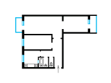 3-кімнатне планування квартири в будинку по проєкту 1-447С-47