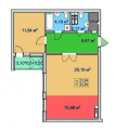 2-комнатная планировка квартиры в доме по адресу Глубочицкая улица 13 (6)