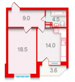 1-кімнатне планування квартири в будинку за адресою Златоустівська вулиця 27