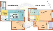 3-комнатная планировка квартиры в доме по адресу Причальная улица 11 (6)