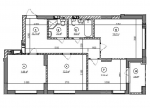3-комнатная планировка квартиры в доме по адресу Шмидта Отто улица 9-11