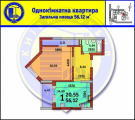 1-кімнатне планування квартири в будинку за адресою Лейпцигська вулиця 13а