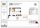 2-кімнатне планування квартири в будинку за адресою Нагорна вулиця 18/16