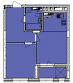 1-кімнатне планування квартири в будинку за адресою Богданівська вулиця 7г