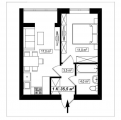 1-комнатная планировка квартиры в доме по адресу Гетьманская улица 57