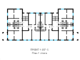 Поэтажная планировка квартир в доме по проекту 1-207-5