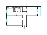 2-комнатная планировка квартиры в доме по проекту 1-464А