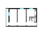 2-комнатная планировка квартиры в доме по проекту 1-480А-ВК9