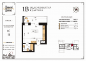 1-кімнатне планування квартири в будинку за адресою Нагорна вулиця 18/16