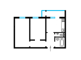 2-кімнатне планування квартири в будинку по проєкту 96 ЕС
