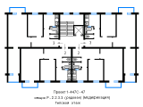 Поверхове планування квартир в будинку по проєкту 1-447С-47