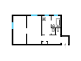 2-кімнатне планування квартири в будинку по проєкту 1-480-11