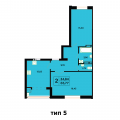 2-комнатная планировка квартиры в доме по адресу Бархатная улица 20г
