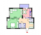 2-комнатная планировка квартиры в доме по адресу Демиевская улица 18