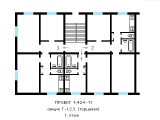 Поэтажная планировка квартир в доме по проекту 1-424-11