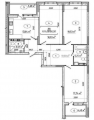 3-комнатная планировка квартиры в доме по адресу Кургузова улица 11д