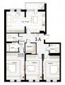 3-комнатная планировка квартиры в доме по адресу Златоустовская улица 22