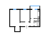 2-комнатная планировка квартиры в доме по проекту 182 Мобиль