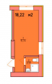1-комнатная планировка квартиры в доме по адресу Радистов улица 24