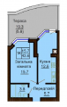 1-кімнатне планування квартири в будинку за адресою Сонячна вулиця 5