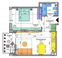 1-комнатная планировка квартиры в доме по адресу Кольцевая дорога 1 (301)