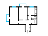 2-комнатная планировка квартиры в доме по проекту 1-406