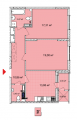 2-кімнатне планування квартири в будинку за адресою Виговського Івана вулиця (Гречка маршала вулиця) 10 (7)