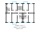 Поверхове планування квартир в будинку по проєкту 1-424-11