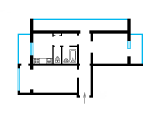 2-кімнатне планування квартири в будинку по проєкту 1-КГ-480