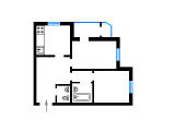 2-кімнатне планування квартири в будинку по проєкту Т-25