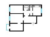 3-кімнатне планування квартири в будинку по проєкту 1-424-13