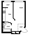 1-комнатная планировка квартиры в доме по адресу Богуславская улица 1-6 (4)