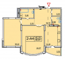 2-комнатная планировка квартиры в доме по адресу Глушкова академика проспект 6 (4)