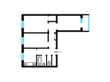 3-комнатная планировка квартиры в доме по проекту 1-464А-52