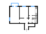 2-кімнатне планування квартири в будинку по проєкту 1-406-14