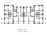Поэтажная планировка квартир в доме по проекту 1-207-3