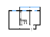 2-комнатная планировка квартиры в доме по проекту 1-КГ-480-12у