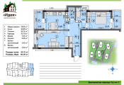 2-комнатная планировка квартиры в доме по адресу Чайковского улица 1 (6)