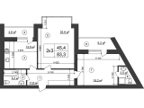 2-комнатная планировка квартиры в доме по адресу Ясногорская улица 16в