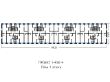Поэтажная планировка квартир в доме по проекту 1-438-4