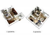 2-комнатная планировка квартиры в доме по адресу Вокзальная улица 2