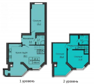 3-комнатная планировка квартиры в доме по адресу Боголюбова улица 44