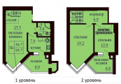 3-кімнатне планування квартири в будинку за адресою Миру вулиця 40