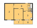 2-комнатная планировка квартиры в доме по адресу Европейская улица (Октябрьская улица) 34б