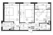 2-комнатная планировка квартиры в доме по адресу Милославская улица 20