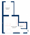 1-комнатная планировка квартиры в доме по адресу Билыка Ивана улица (Яблоневая улица) 20 (2оч)