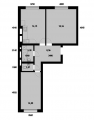 2-комнатная планировка квартиры в доме по адресу Белокур улица (Курская улица) 10
