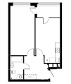 1-комнатная планировка квартиры в доме по адресу Сверстюка Евгения улица (Расковой Марины улица) 6а