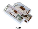 1-комнатная планировка квартиры в доме по адресу Бархатная улица 20а